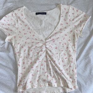 Brandy Melville pink and white flower top